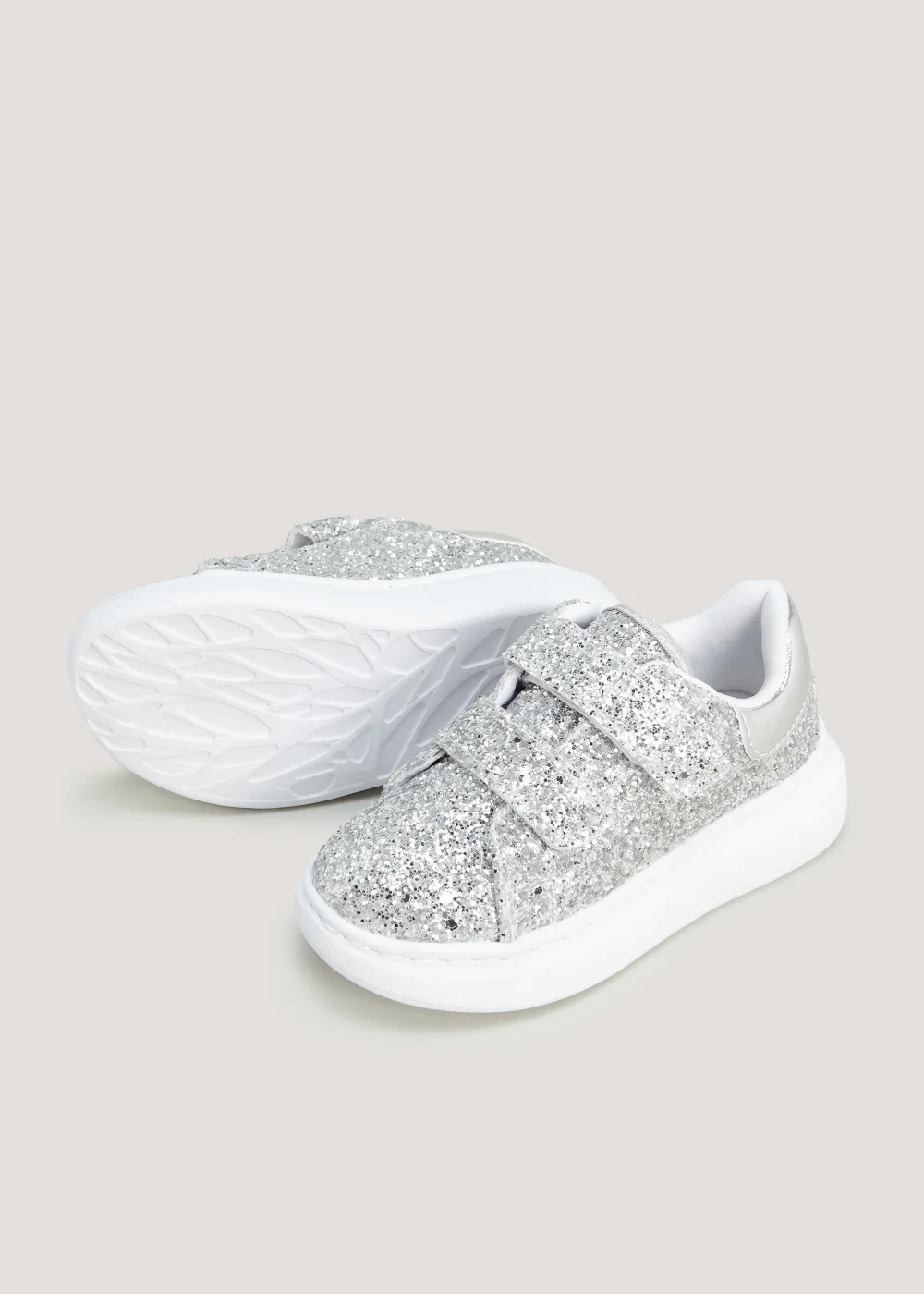 Girls Silver Platform Trainers (Younger 4-12) - Size 4 Infants Image 1