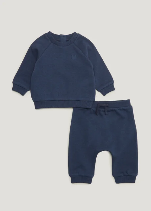 Baby Navy Sweatshirt & Joggers Set (Newborn-23mths) - 0-3 months Image 1