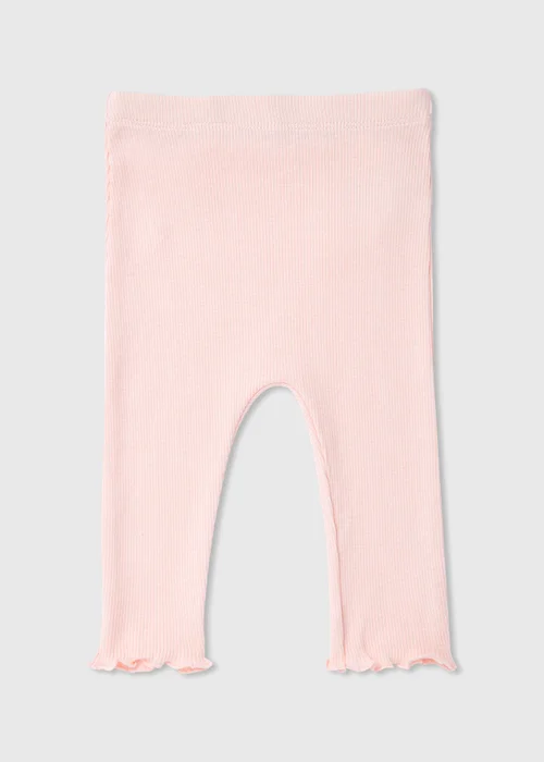 Baby Pink Ribbed Leggings (Newborn-23mths) - 9-12 months Image 1