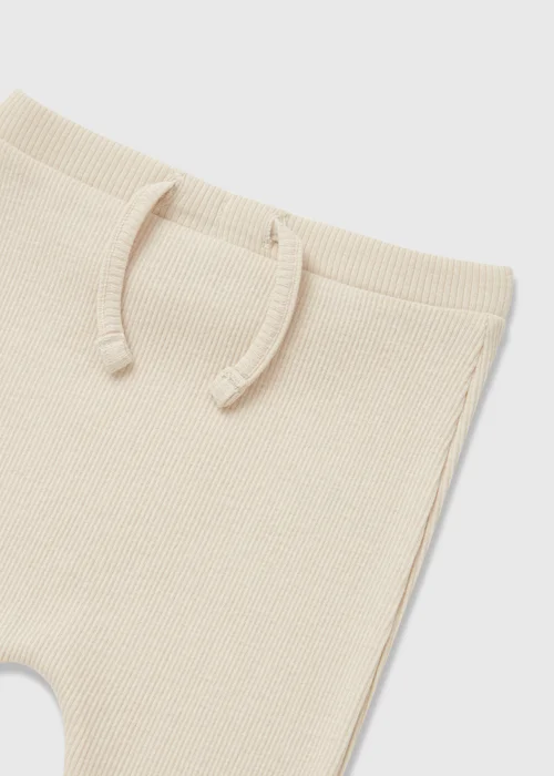 Baby Stone Ribbed Joggers (Newborn-23mths) - Newborn Image 2