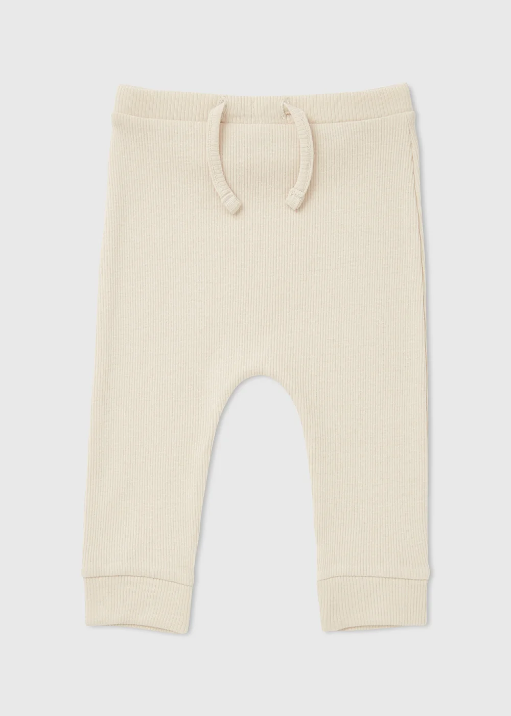Baby Stone Ribbed Joggers (Newborn-23mths) - Newborn Image 1