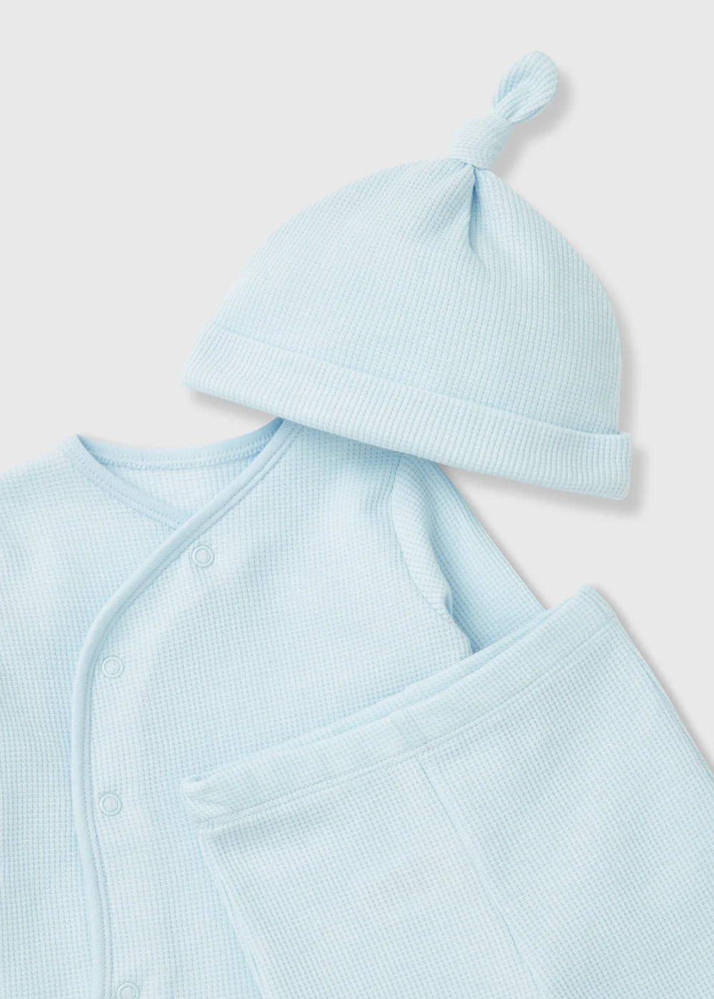 Baby 3 Piece Blue Waffle Set (Newborn-12mths) - 0-3 months Image 2