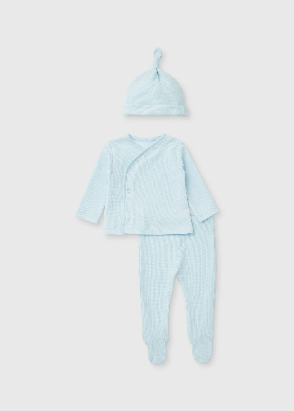 Baby 3 Piece Blue Waffle Set (Newborn-12mths) - 0-3 months Image 1