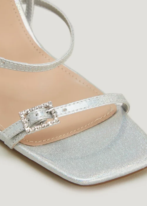 Be Beau Silver Buckle Strap Heels - Size 3 Image 2