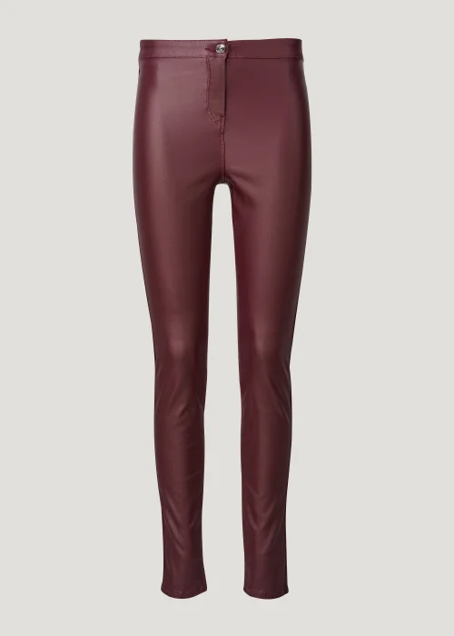 Jessie Wine Coated High Waisted Jeans - Size 08 29 leg Image 3