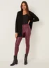 Jessie Wine Coated High Waisted Jeans - Size 08 29 leg Image 1