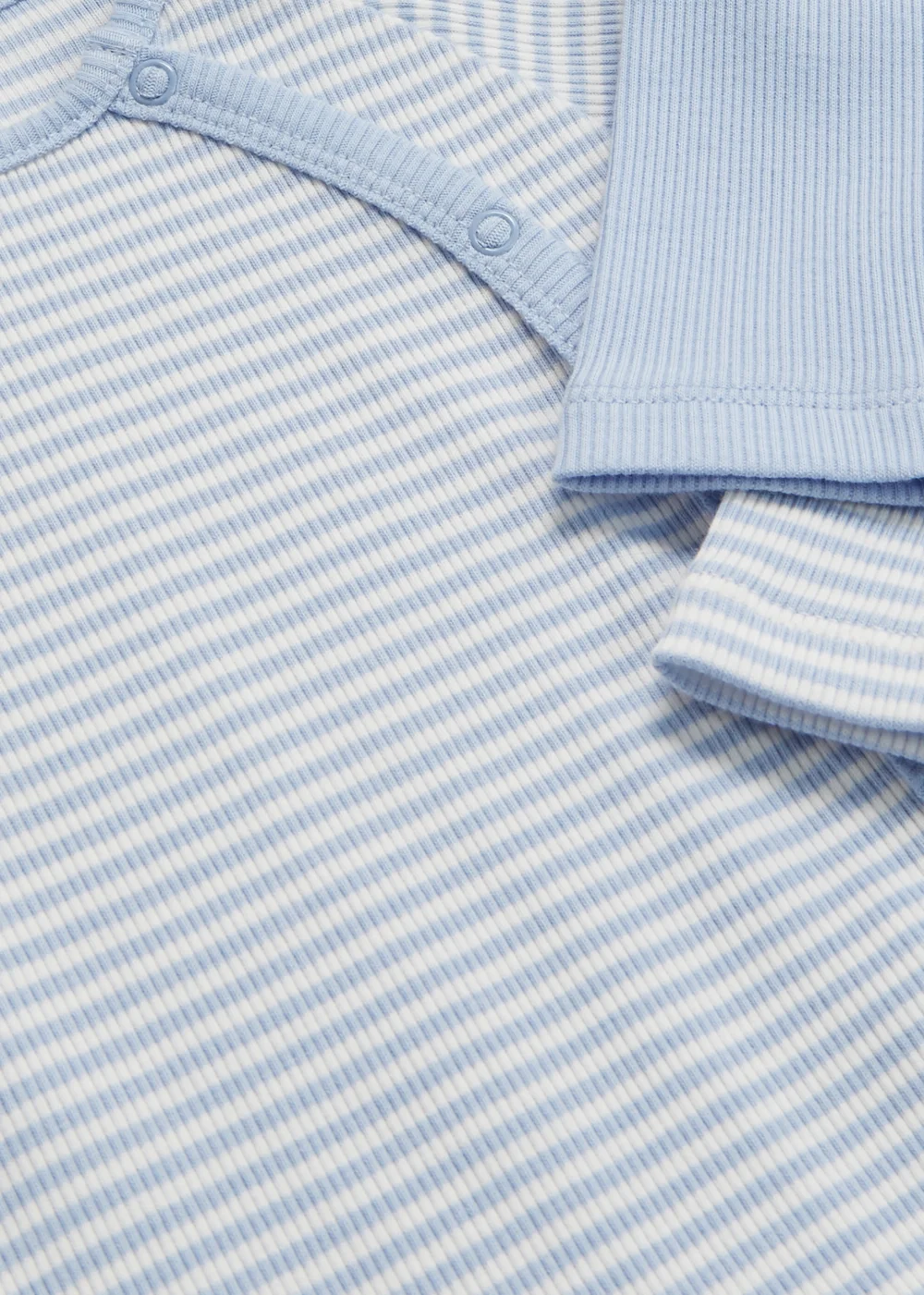 Baby 2 Pack Blue Ribbed Long Sleeve Bodysuits (Tiny Baby-18mths) - Tiny Baby Image 2