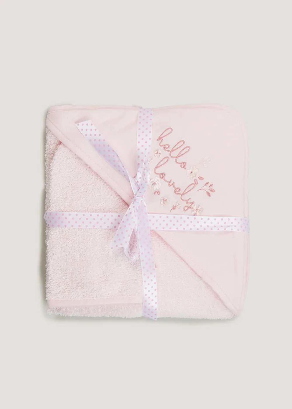Pink Floral Hooded Towel & Wash Mitt Set (One Size) - One Size Image 2