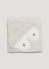 Grey Penguin Hooded Towel & Wash Mitt Set (One Size) - One Size Image 1