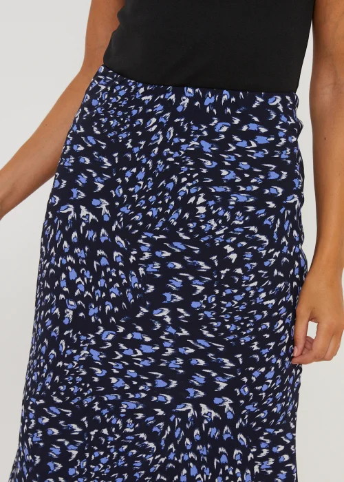 Black Feather Print Midi Skirt - Size 8 Image 3