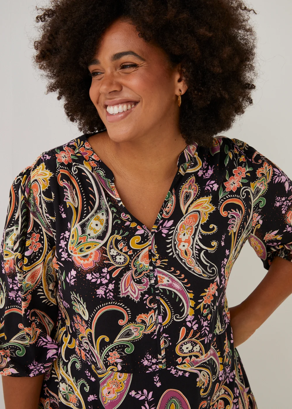 Black Paisley Peplum Hem Mini Dress - 18 Image 2