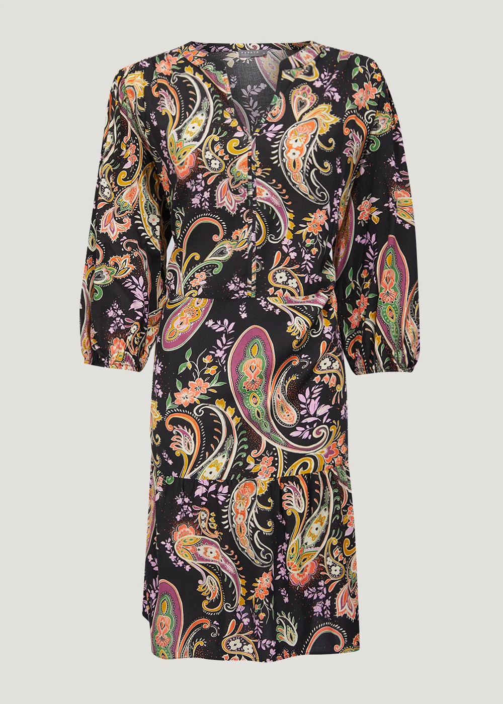 Black Paisley Peplum Hem Mini Dress - 18 Image 3