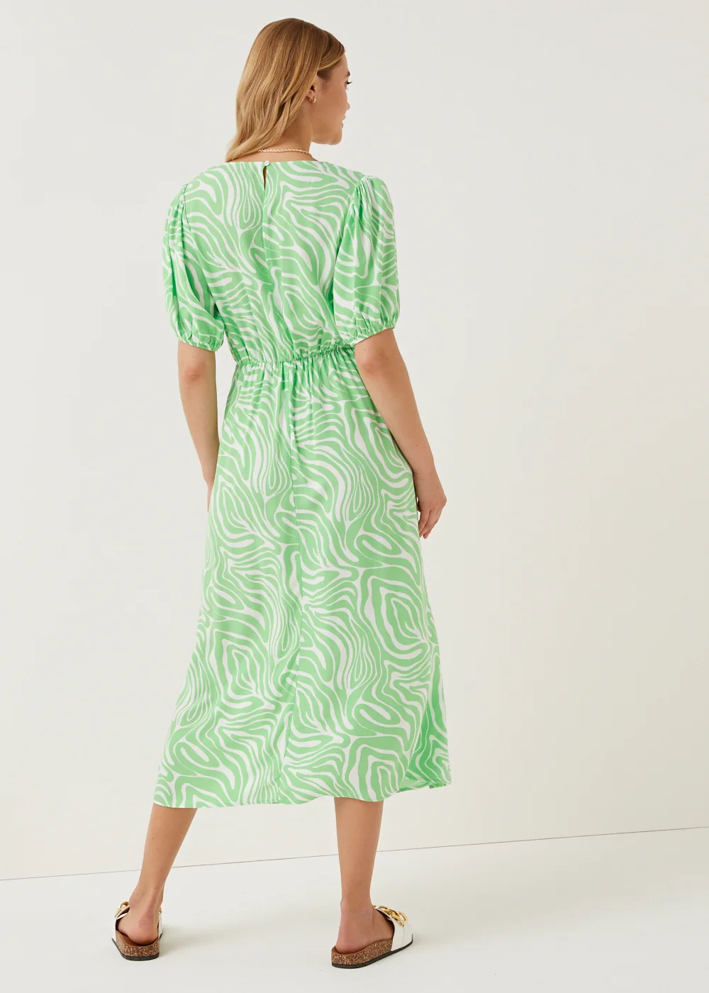 Green Swirl Midi Dress - 8 Image 4