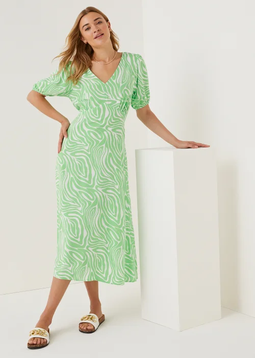 Green Swirl Midi Dress - 8 Image 5