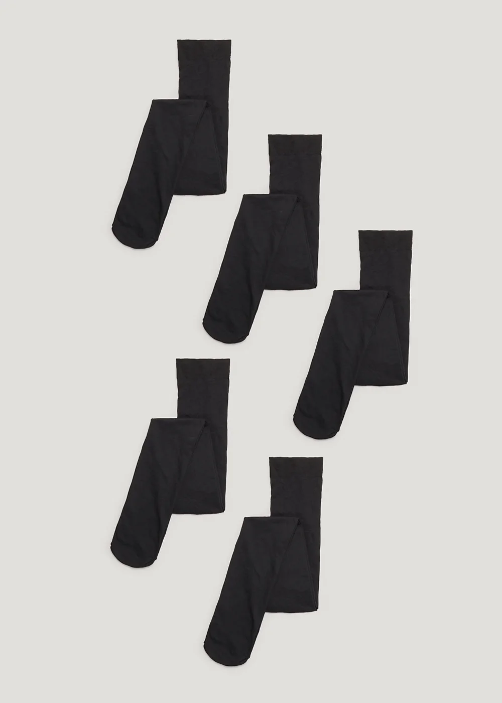 Girls 5 Pack Black Opaque 60 Denier Tights (6-13yrs) - 6-7 Yrs Image 1