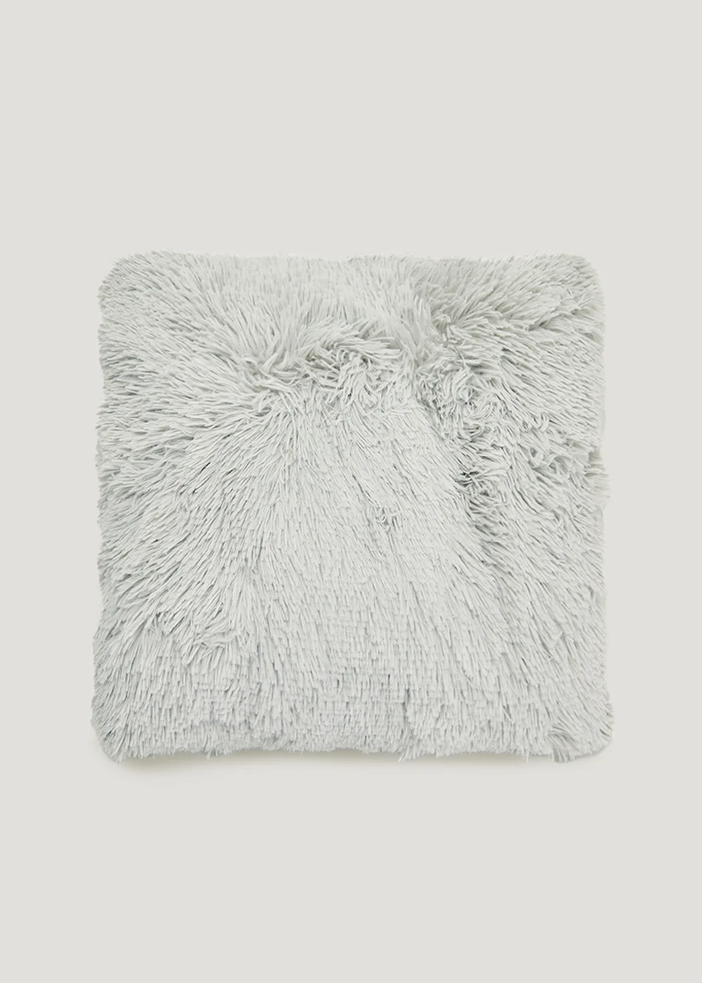 Grey Shaggy Faux Fur Cushion (43cm x 43cm) Image 1