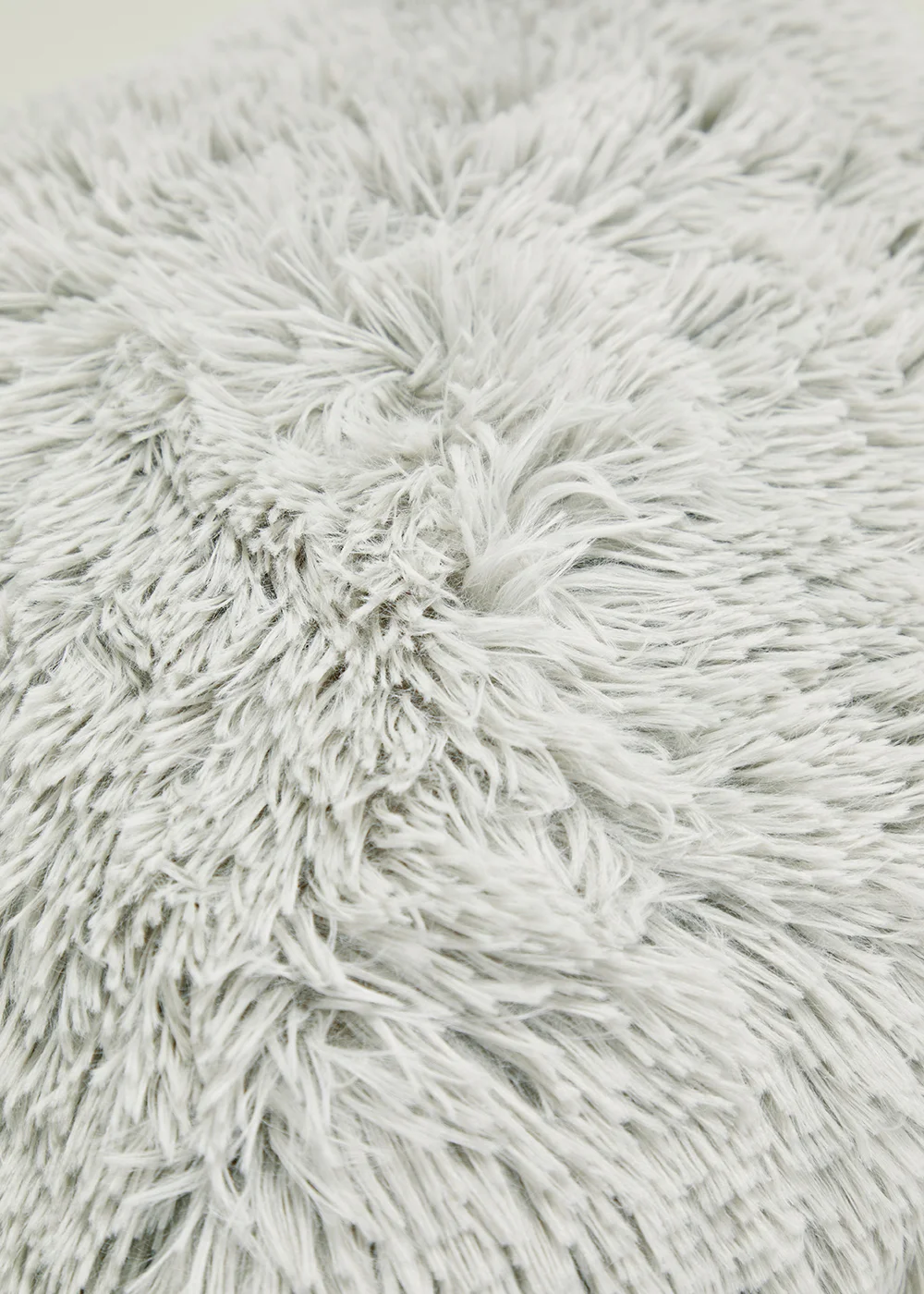Grey Shaggy Faux Fur Cushion (43cm x 43cm) Image 3