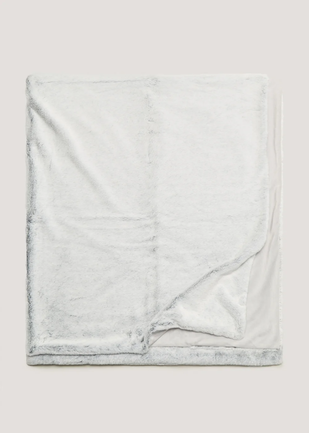 Grey Faux Fur Throw Blanket (150cm x 130cm) Image 1