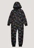 Boys Black Neon Dinosaur Onesie (4-13yrs) - Age 4 Years Image 1