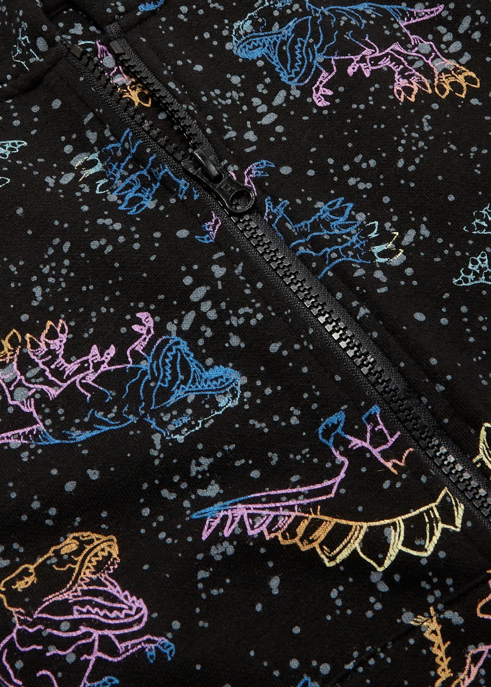 Boys Black Neon Dinosaur Onesie (4-13yrs) - Age 4 Years Image 2