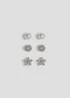 3 Pack Cream Stud Earrings - One Size Image 1