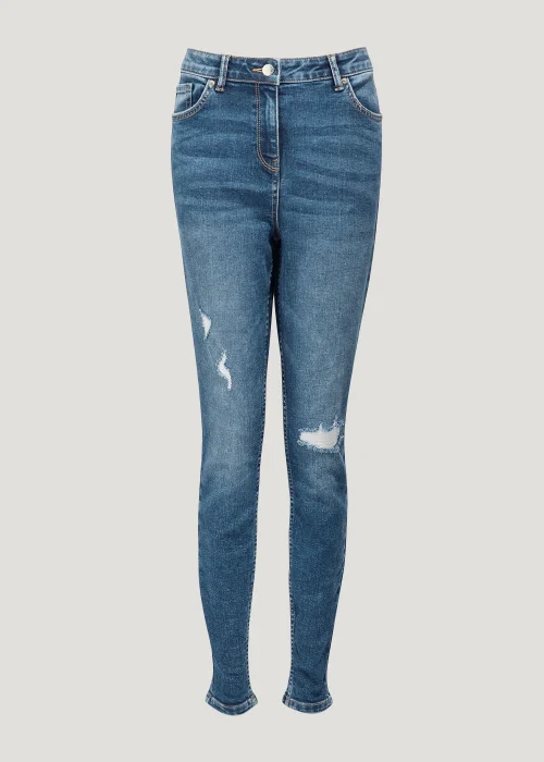 Papaya Petite April Mid Wash Ripped Super Skinny Jeans - Size 6 Image 5