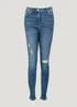 Papaya Petite April Mid Wash Ripped Super Skinny Jeans - Size 6 Image 5