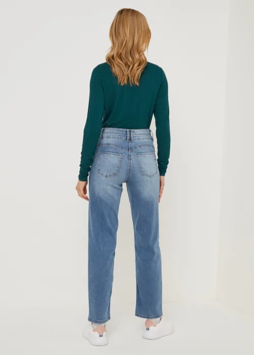 Papaya Petite Grace Mid Wash Push Up Straight Leg Jeans - Size 6 Image 2