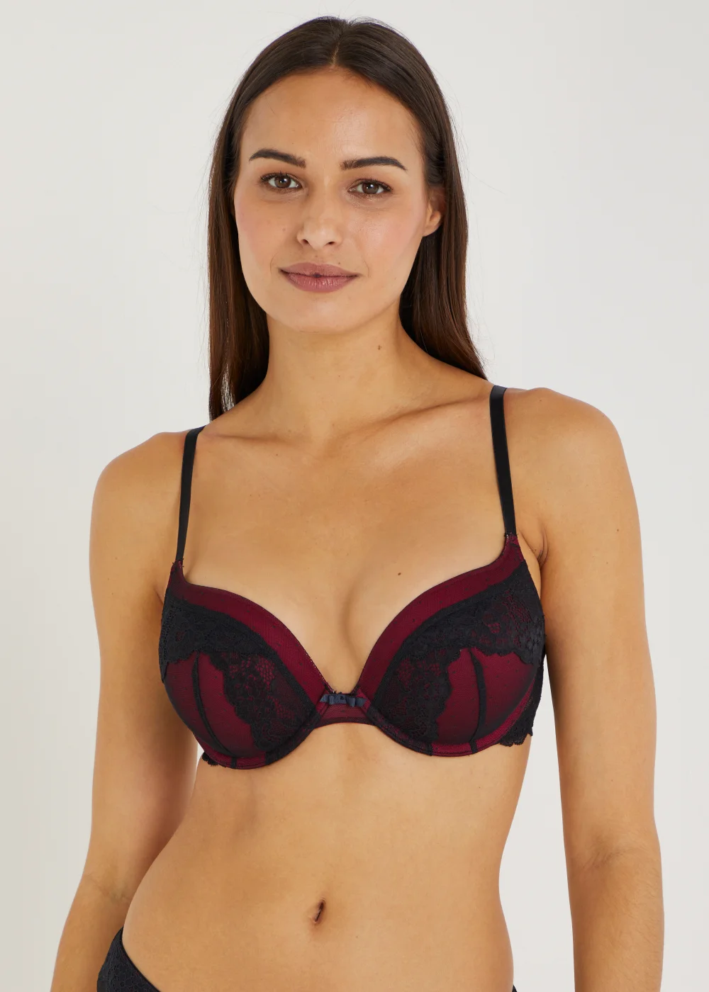 Black & Red Lace Bra - 32A Image 1