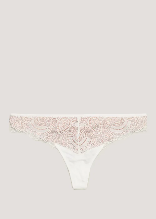 Cream Lace Thongs - Size 8 Image 2