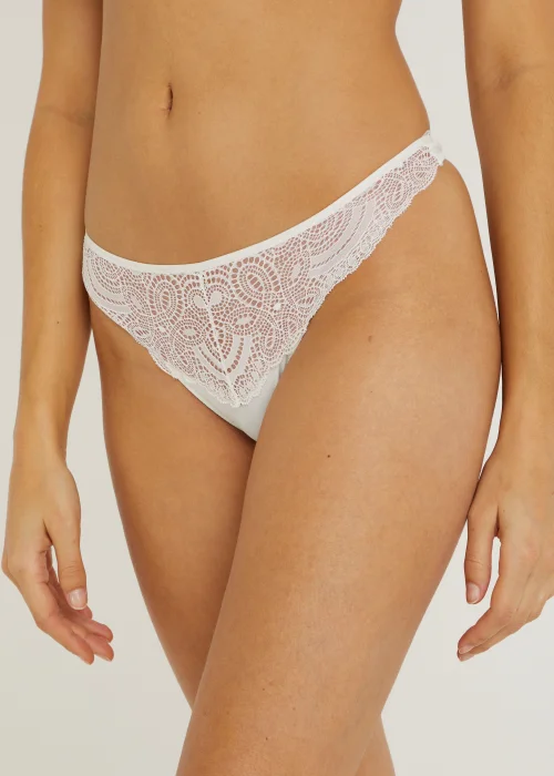 Cream Lace Thongs - Size 8 Image 4