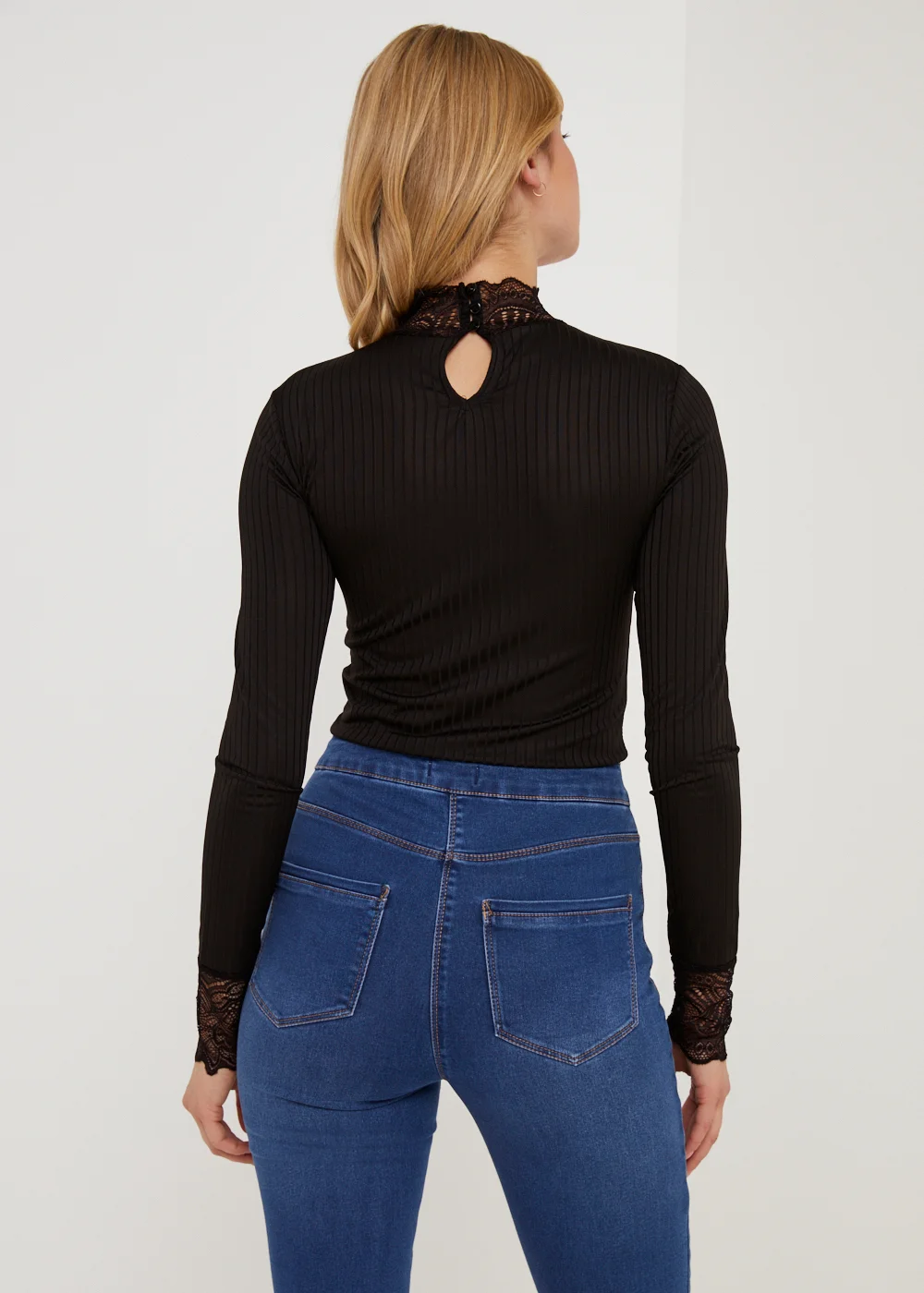 JDY Rine Black Lace Top - S - UK 8 Image 3