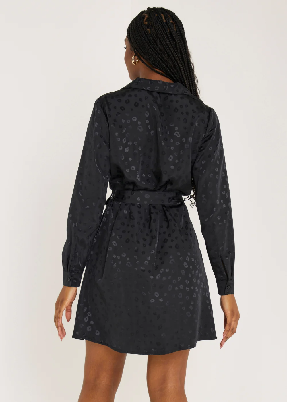 JDY Diffi Black Animal Print Long Sleeve Dress - 12 Image 2