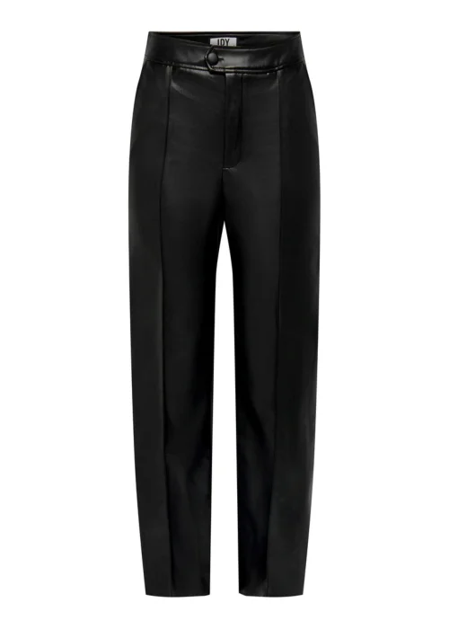 JDY Rex Black Faux Leather Trousers - 2XL Image 3
