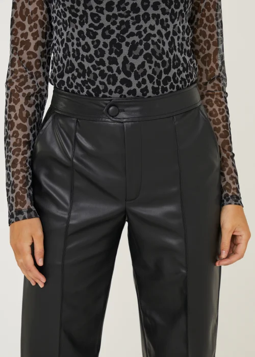 JDY Rex Black Faux Leather Trousers - 2XL Image 5