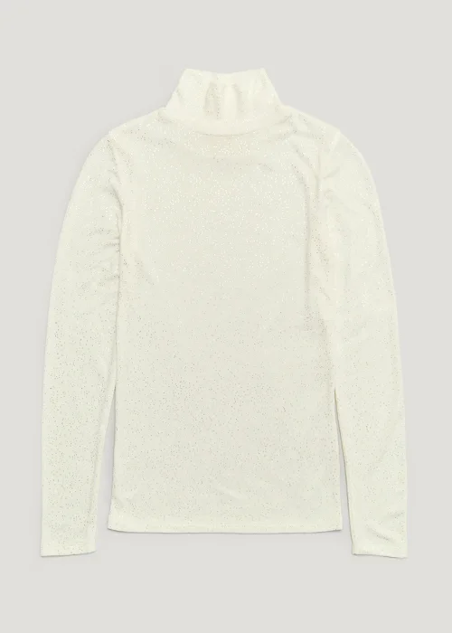 Cream Thermal Roll Neck Top - Size 8-10 Image 1