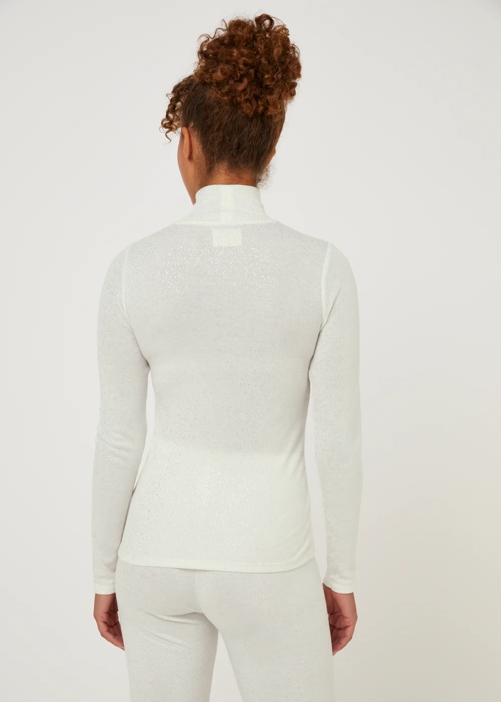 Cream Thermal Roll Neck Top - Size 8-10 Image 2