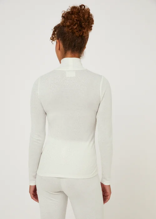 Cream Thermal Roll Neck Top - Size 8-10 Image 2