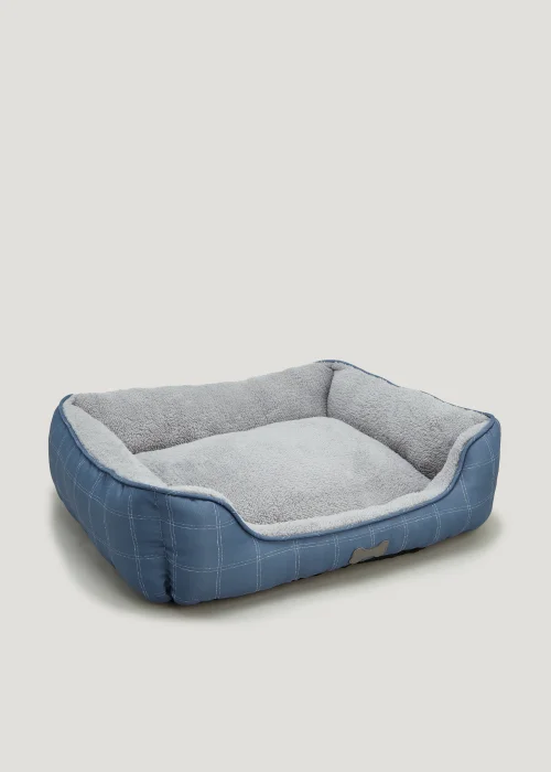 Blue Check Pet Bed (Small-Medium) - Small/Medium Image 1