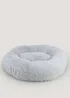 Grey Faux Fur Pet Bed (Small-Medium) - Small/Medium Image 1