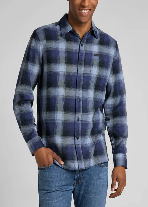 Lee Blue Check Shirt - Small Image 1