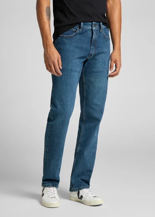 Lee Blue Wash Regular Fit Jeans - 32 Waist Regular Image 1