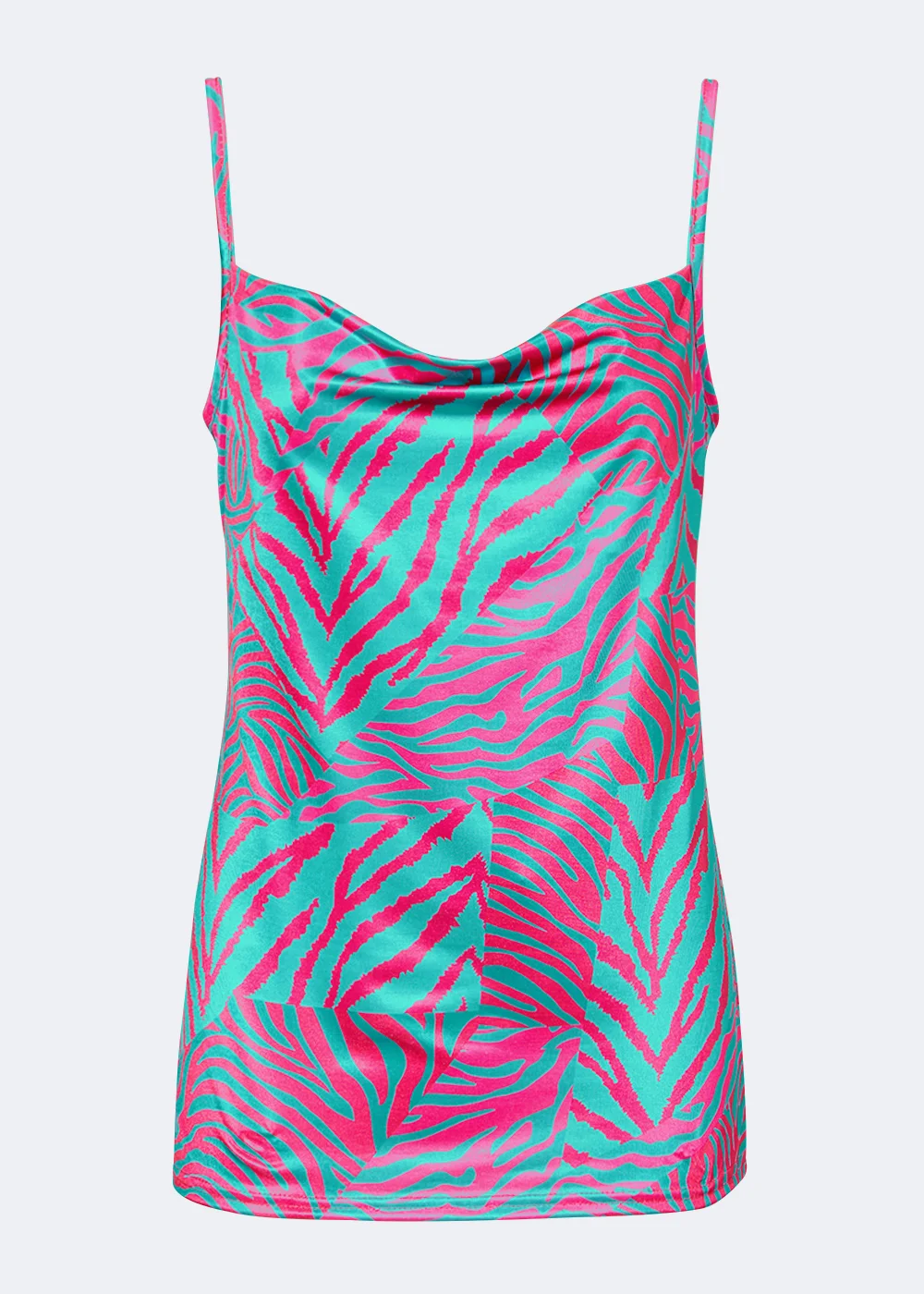 Be Beau Blue Zebra Print Co-Ord Cami Top - 6 Image 3