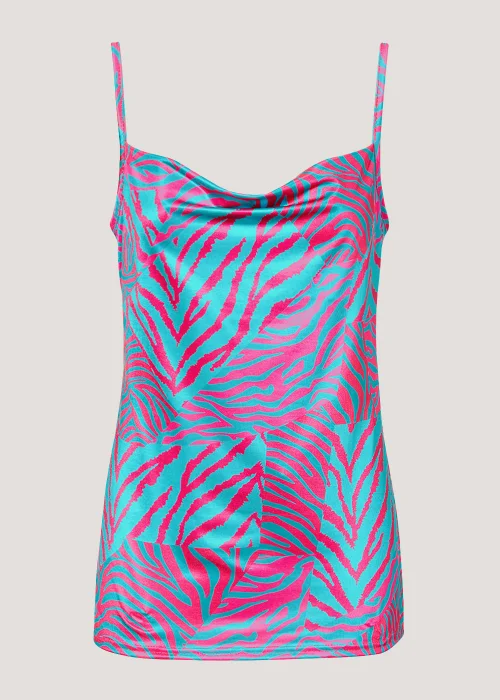 Be Beau Blue Zebra Print Co-Ord Cami Top - 6 Image 4
