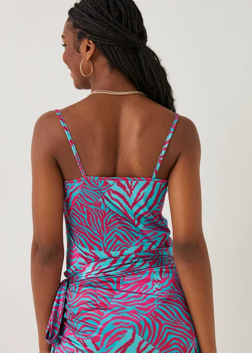 Be Beau Blue Zebra Print Co-Ord Cami Top - 6 Image 6