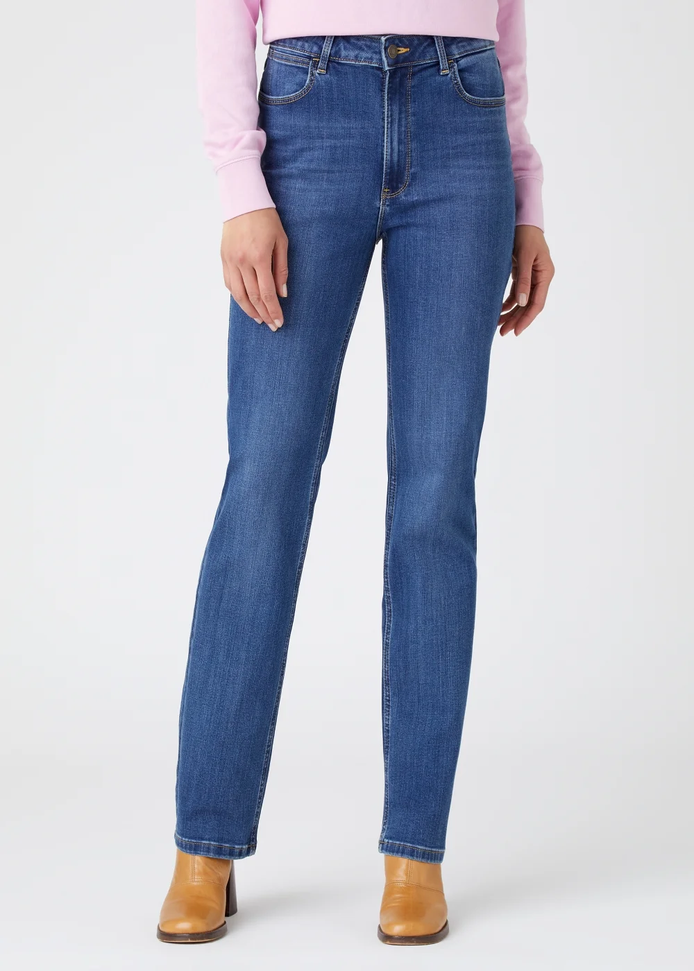 Wrangler Dark Denim Straight Fit Jeans - 34 R Image 1