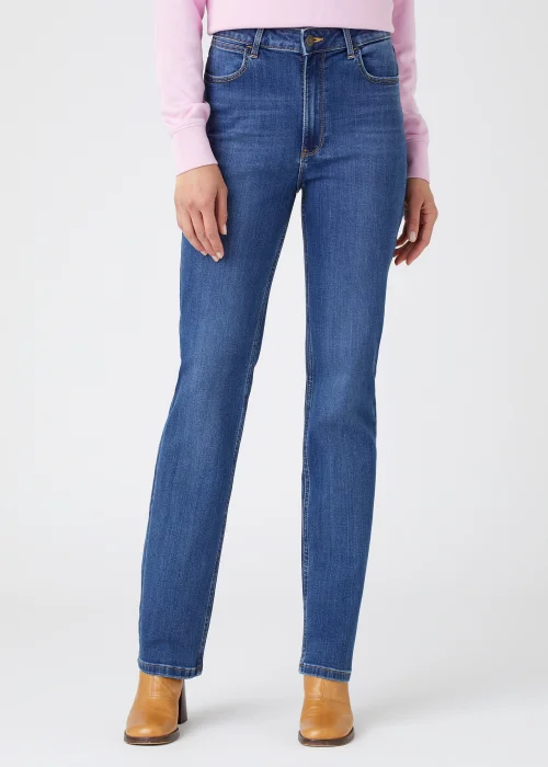 Wrangler Dark Denim Straight Fit Jeans - 34 R Image 1