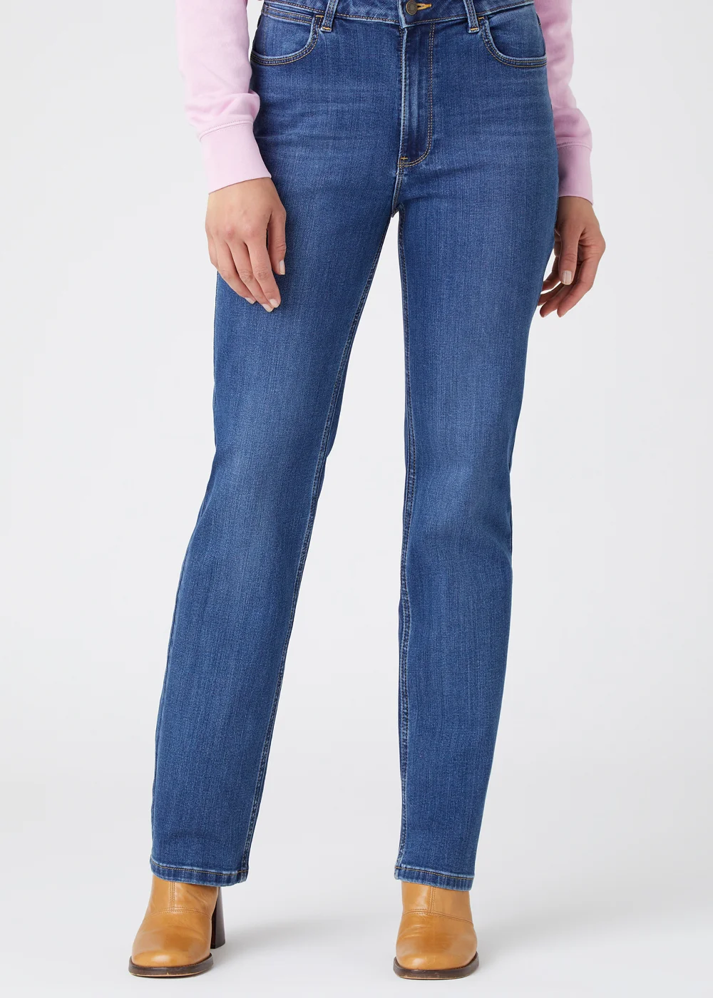 Wrangler Dark Denim Straight Fit Jeans - 34 R Image 4