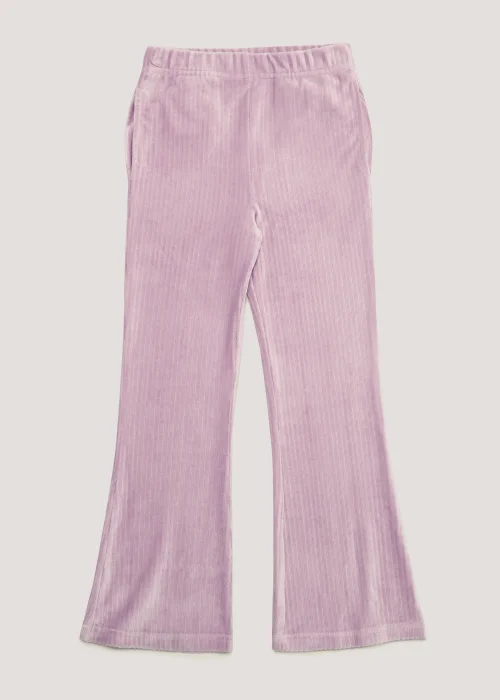 Girls Purple Velour Joggers (4-13yrs) - Age 4 Years Image 1
