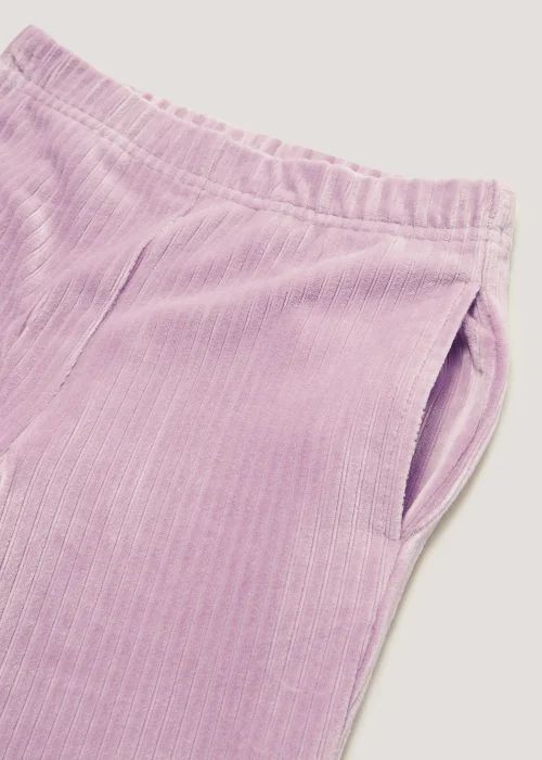 Girls Purple Velour Joggers (4-13yrs) - Age 4 Years Image 2